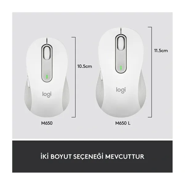 Logitech M650 L Signature Kablosuz Mouse Beyaz 910-006238