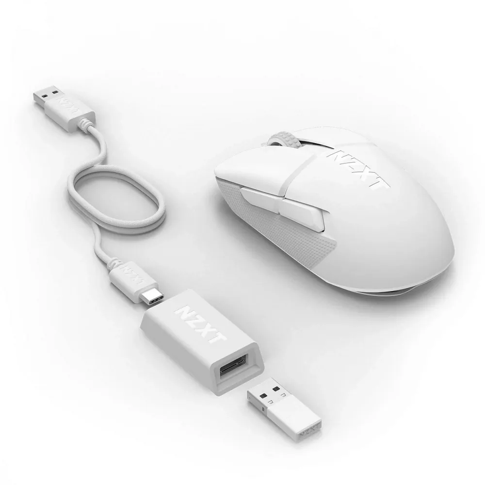 NZXT Lift Elite Wireless Beyaz 8K Hz Kablosuz Gaming Mouse 3