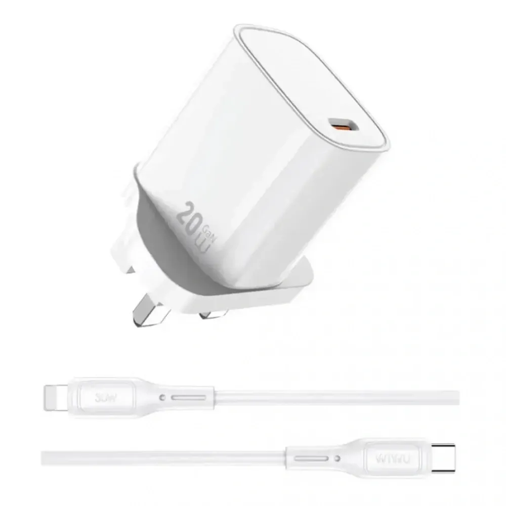 Wiwu Essen Wi-G007 Fast Charger + Ligtning Cable 20w