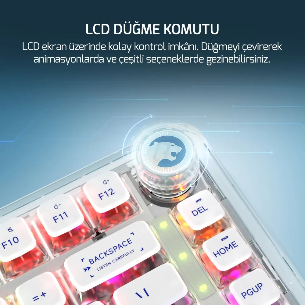 Klavye Gamepower Gasket Pro RGB Wireless Mekanik Red Switch thumbnail 3