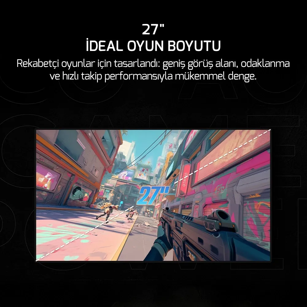 Monitör Gamepower 27" Kaze T20 Fast Ips 0.5ms 240Hz FHD Hoparlör 5