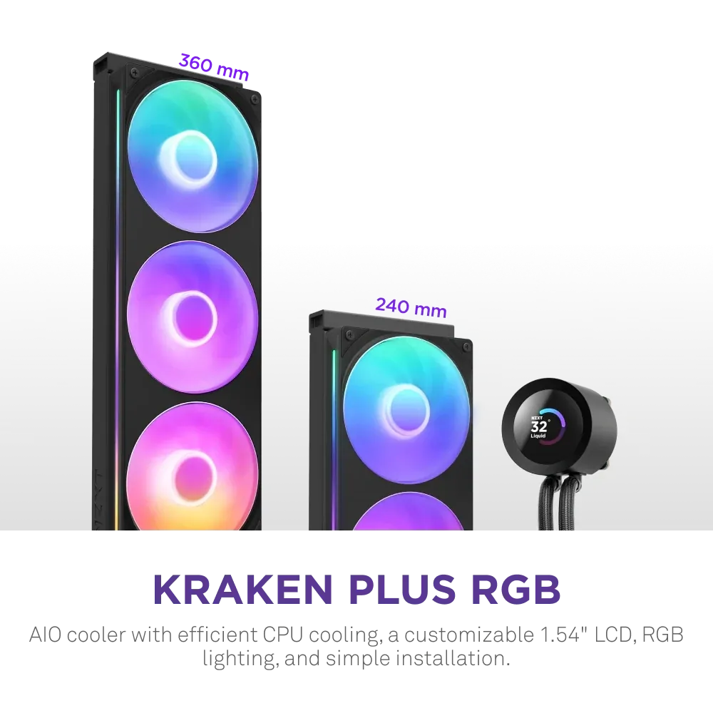 Nzxt Kraken Plus 360 RL-KR360-B2 RGB Black 360mm IntelAMD Sıvı Soğutma