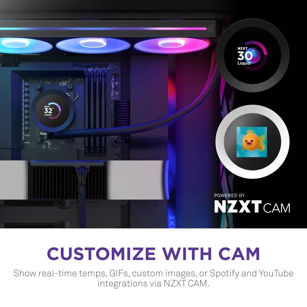 Nzxt Kraken Plus 360 RL-KR360-B2 RGB Black 360mm IntelAMD Sıvı Soğutma 4
