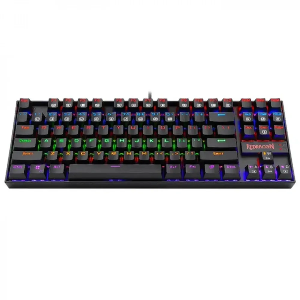 Redragon K552-KR Kumara Red Switch Rainbow TKL Mekanik Siyah Kablolu 2