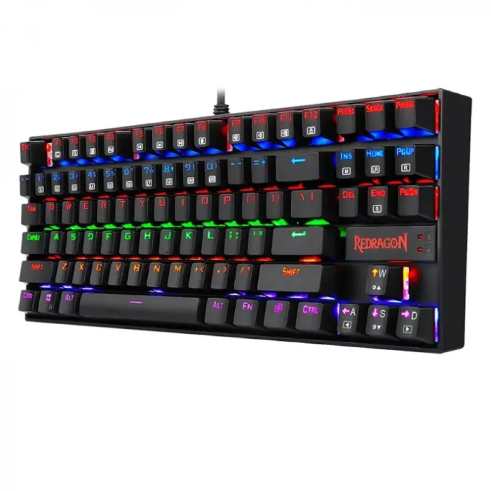 Redragon K552-KR Kumara Red Switch Rainbow TKL Mekanik Siyah Kablolu 3