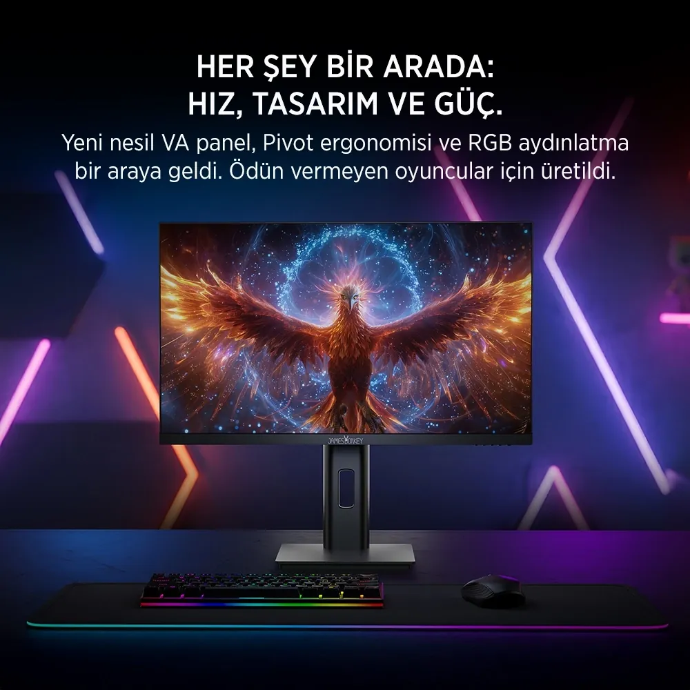Monitör James Donkey Arven A70 27" 240Hz 0.5Ms FHD RGB Pivot