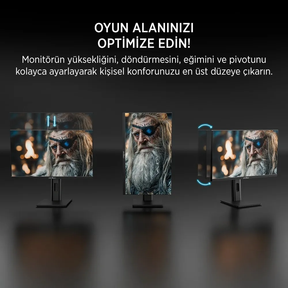 Monitör James Donkey Arven A70 27" 240Hz 0.5Ms FHD RGB Pivot 3