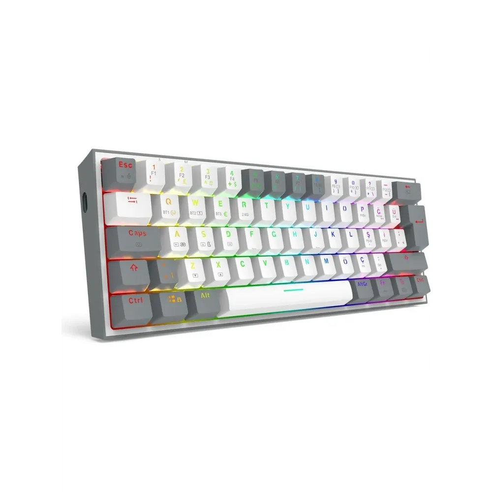 Redragon K616 Fizz Pro RGB Red Switch Kablosuz Beyaz / Gri Compact