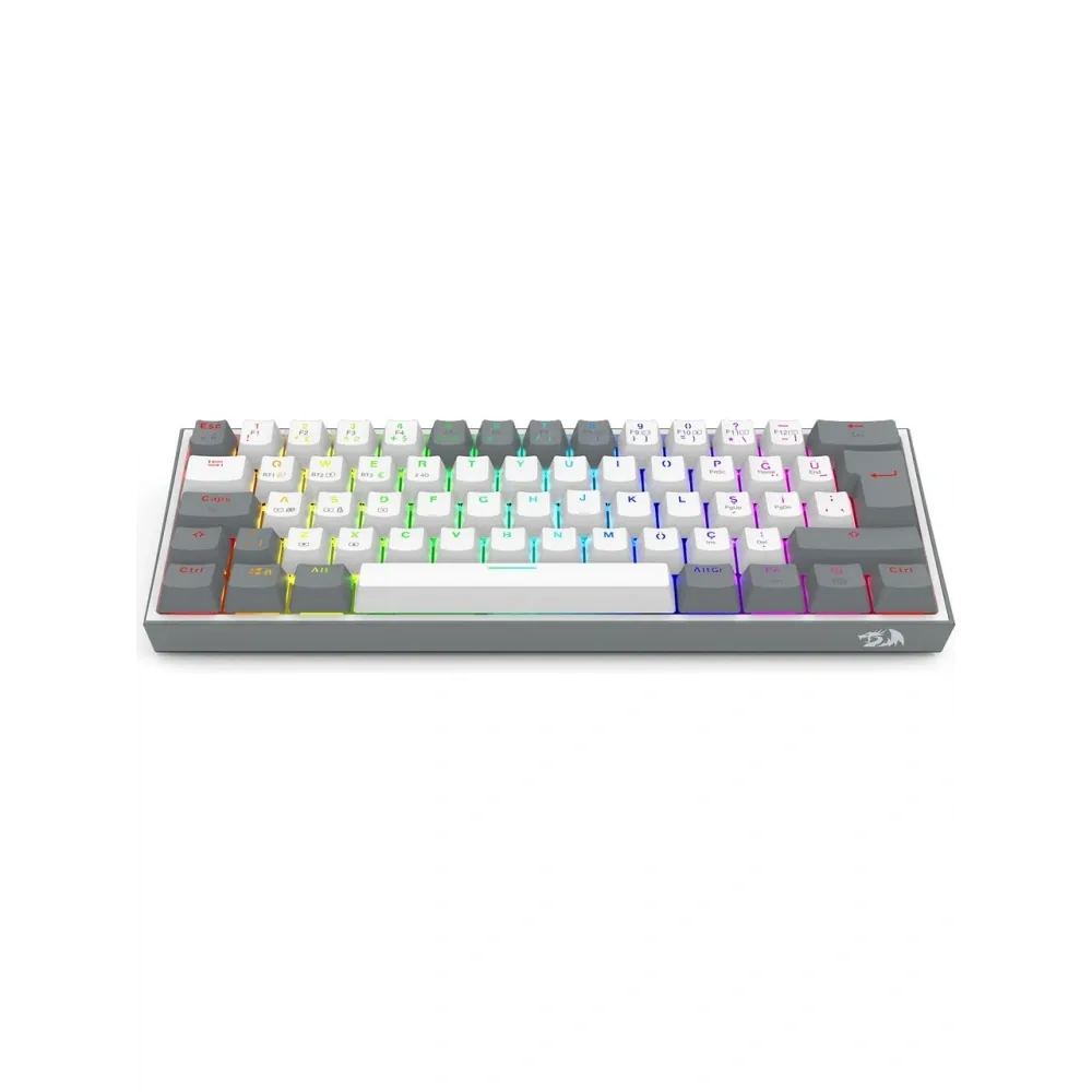 Redragon K616 Fizz Pro RGB Red Switch Kablosuz Beyaz / Gri Compact 3