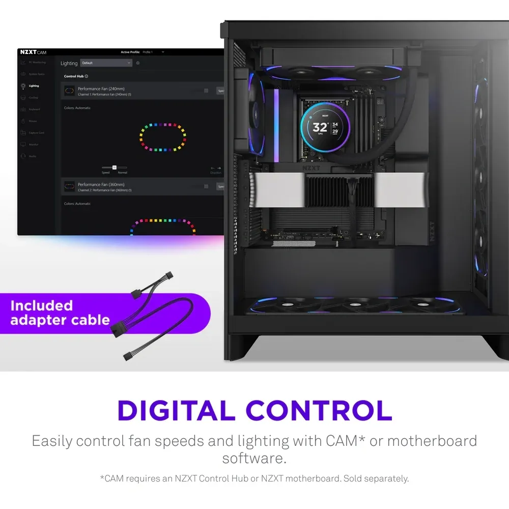 Nzxt F240X RF-U24PN-B1 Siyah 240mm Kasa Fanı 3