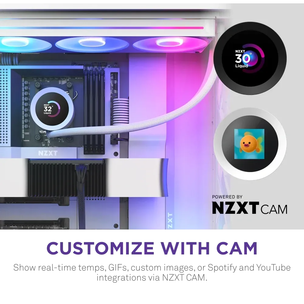 Nzxt Kraken Plus 360 RL-KR360-W2 RGB White 360mm IntelAMD Sıvı Soğutma