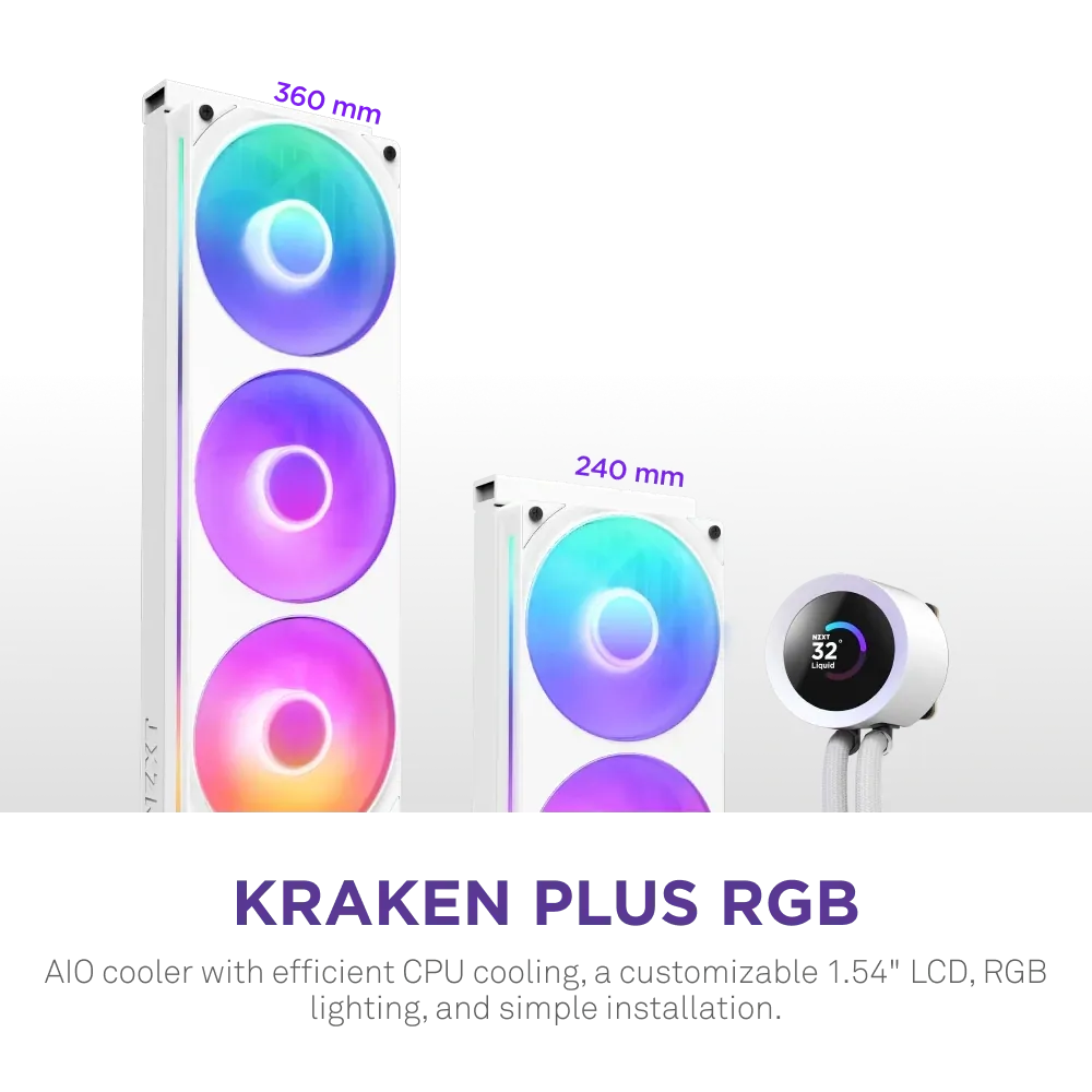 Nzxt Kraken Plus 360 RL-KR360-W2 RGB White 360mm IntelAMD Sıvı Soğutma 3