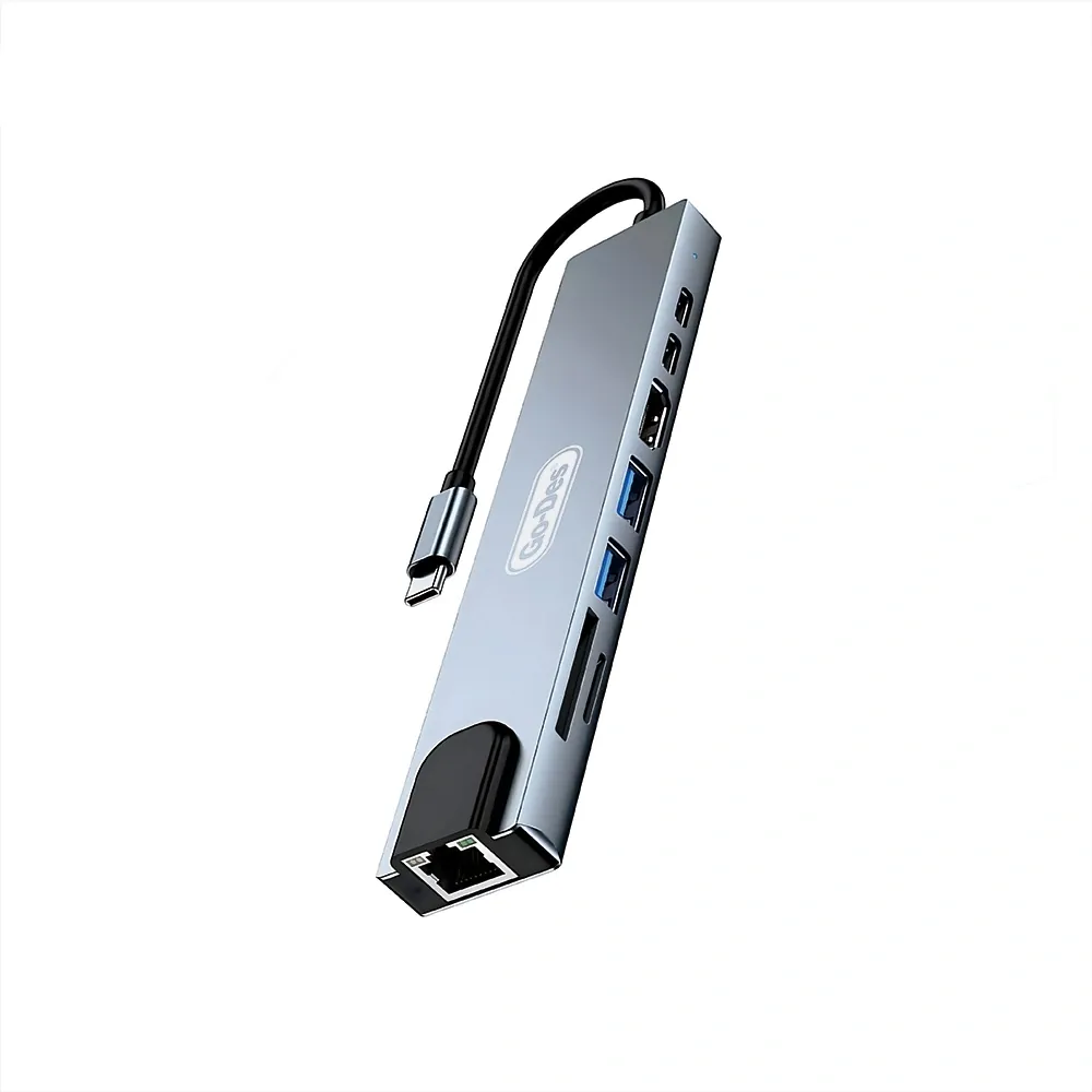 Go-Des GD-9218 Type-C 8in1 USB3.0+PD+Hdmi 4K Ultra HD+RJ45+SD/TF 2
