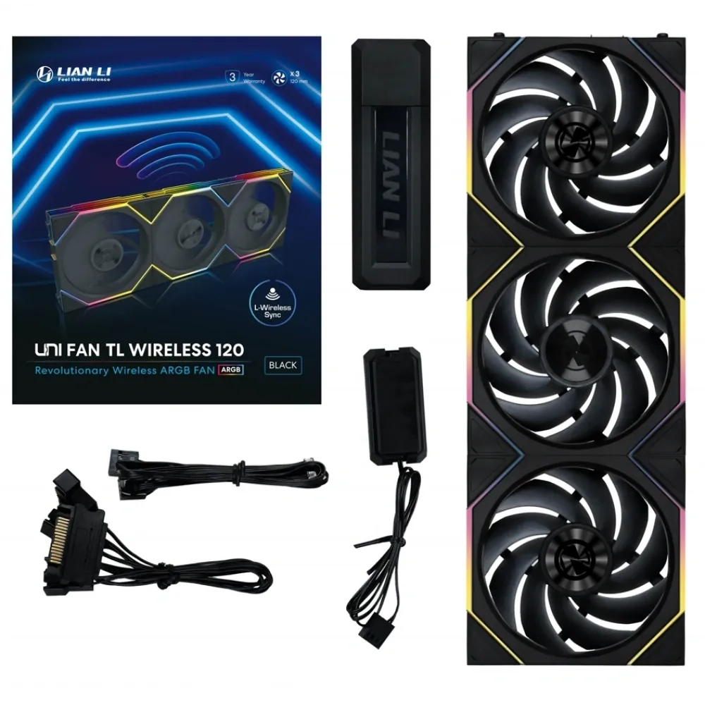 Lian Li UNI FAN TL WIRELESS 3x120mm Siyah Kasa Fanı (G99.12TL1W3B.00) 2
