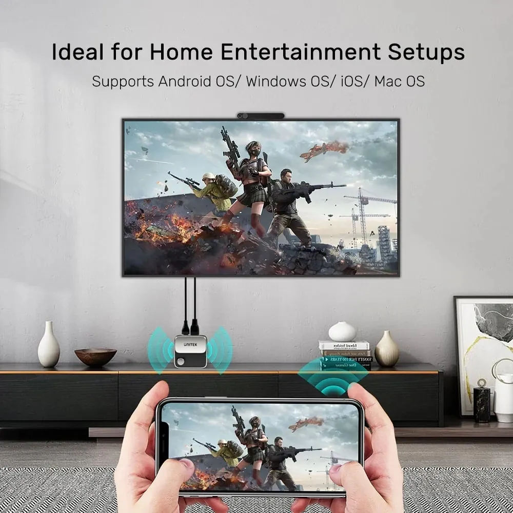 Unitek 4K Kablosuz Görüntü Aktarım iOS,MacOS,Android,Win (V1162B01) 3