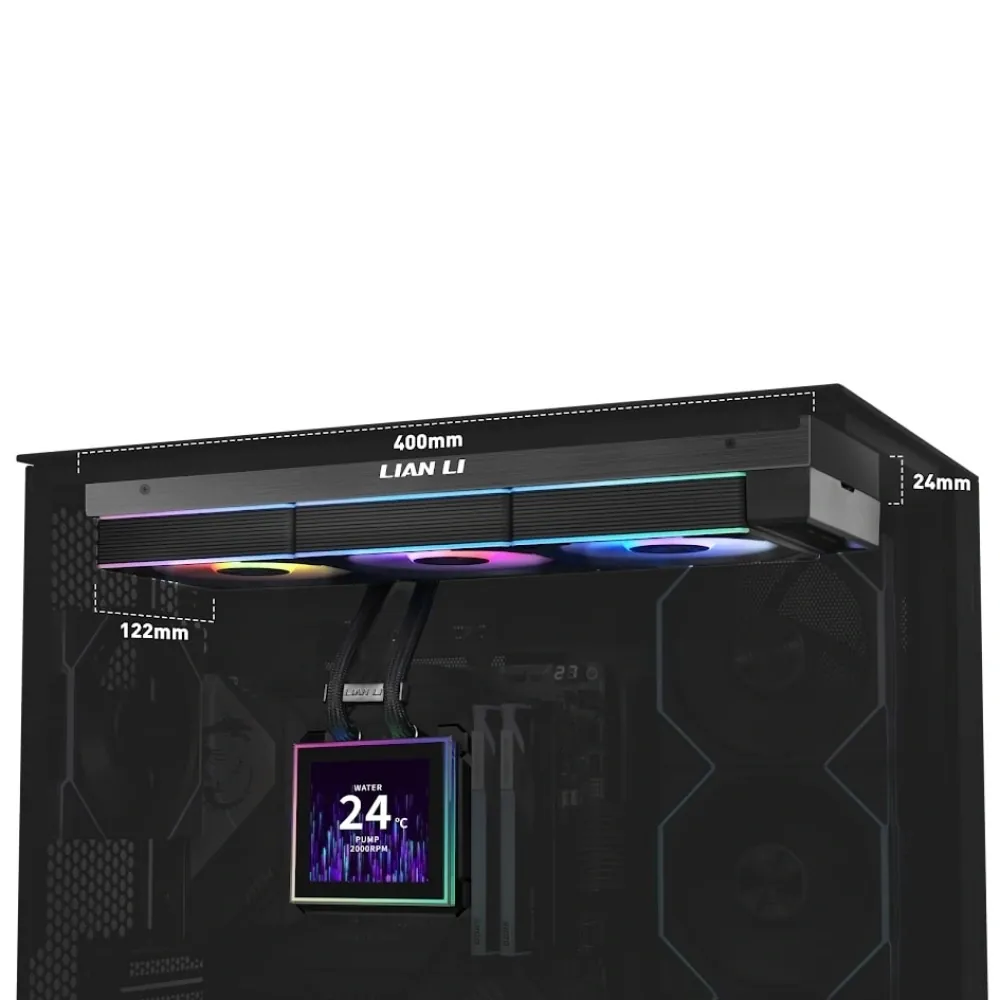 Lian Li HydroShift II LCD-S 360CL Siyah Sıvı Soğutucu G89.GHS2LCDS36CB 2