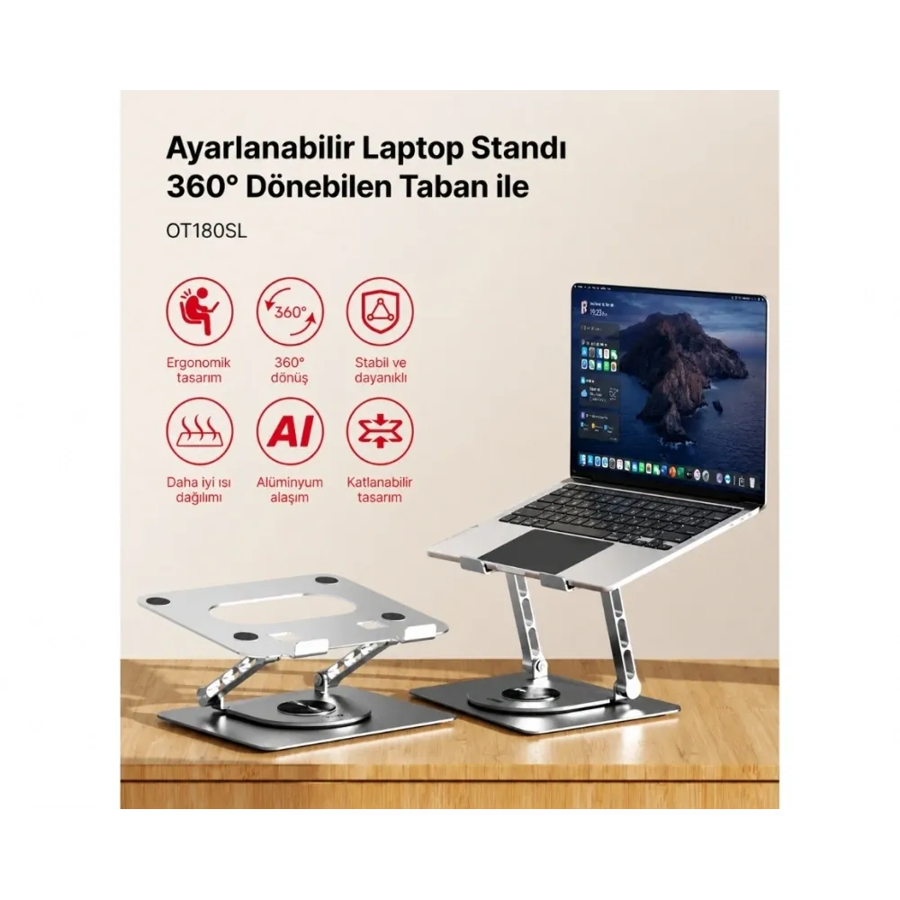 Unitek 15.6" Ayarlanabilir Metal Notebook Standı (OT180SL01)