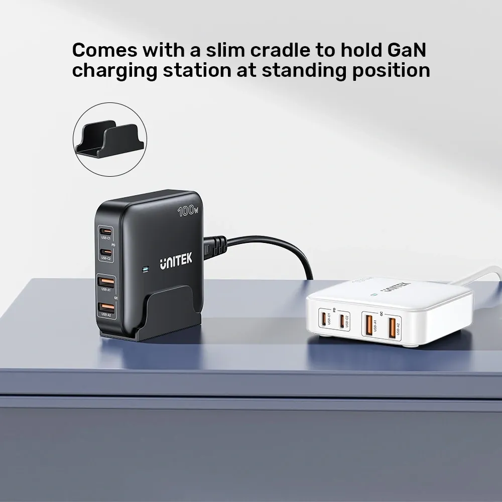 Unitek 100W Masaüstü GAN Şarj İstasyonu Beyaz (P1229AWH) 3