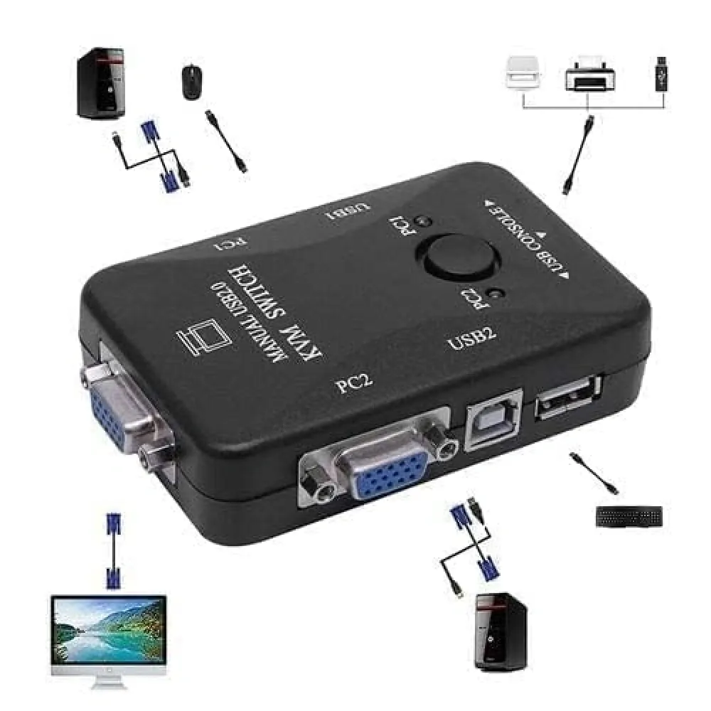 Aksesuar Kvm Switch Usb - Vga Kvm21ua Code:12690 2 port
