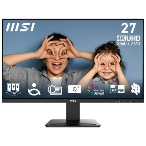 Msi 27 Pro MP273U Flat Ips 4ms Anti-Glare UHD 3840x2160 60Hz Hoparlör