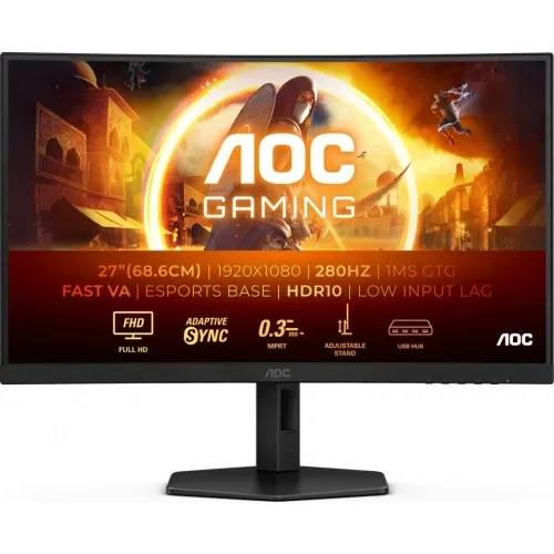 Aoc 27 C27G4ZXU 0.3ms 280Hz HDMI,DisplayPort Adaptive-Sync Va Curved