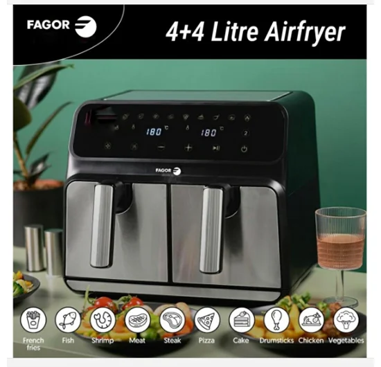FAGOR 8 LİTRE ÇİFT HAZNELİ DİGİTAL AİRFRYER