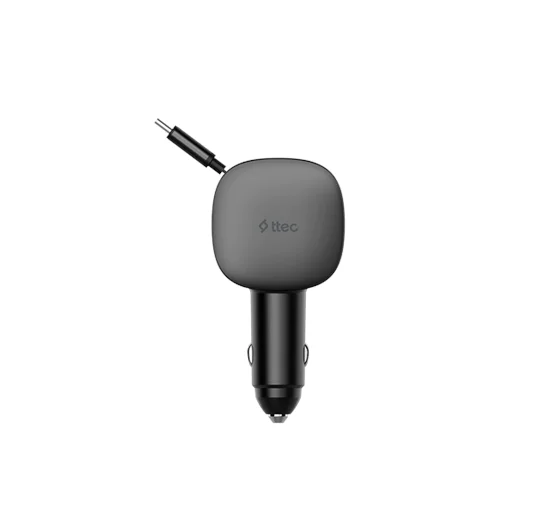 TTEC SMARTCHARGER TRİO PD 60W ARAÇ HIZLI ŞARJ ALETİ USB-C+USB-A + DAHİLİ PD 30W 70CM USB-C ŞARJ KABLOSU 2CKP07S
