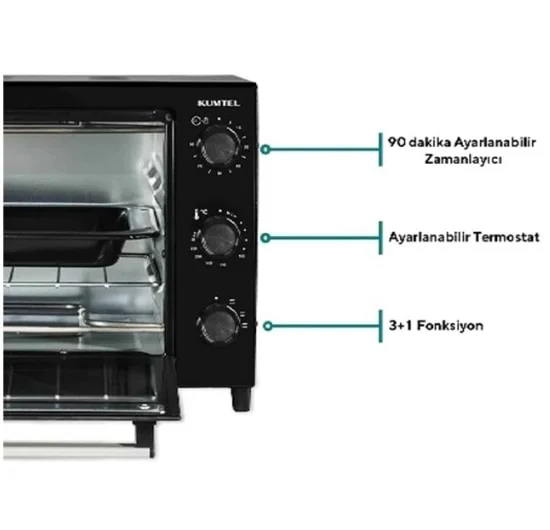 KUMTEL KF-5320 MİNİ FIRIN SİYAH 2