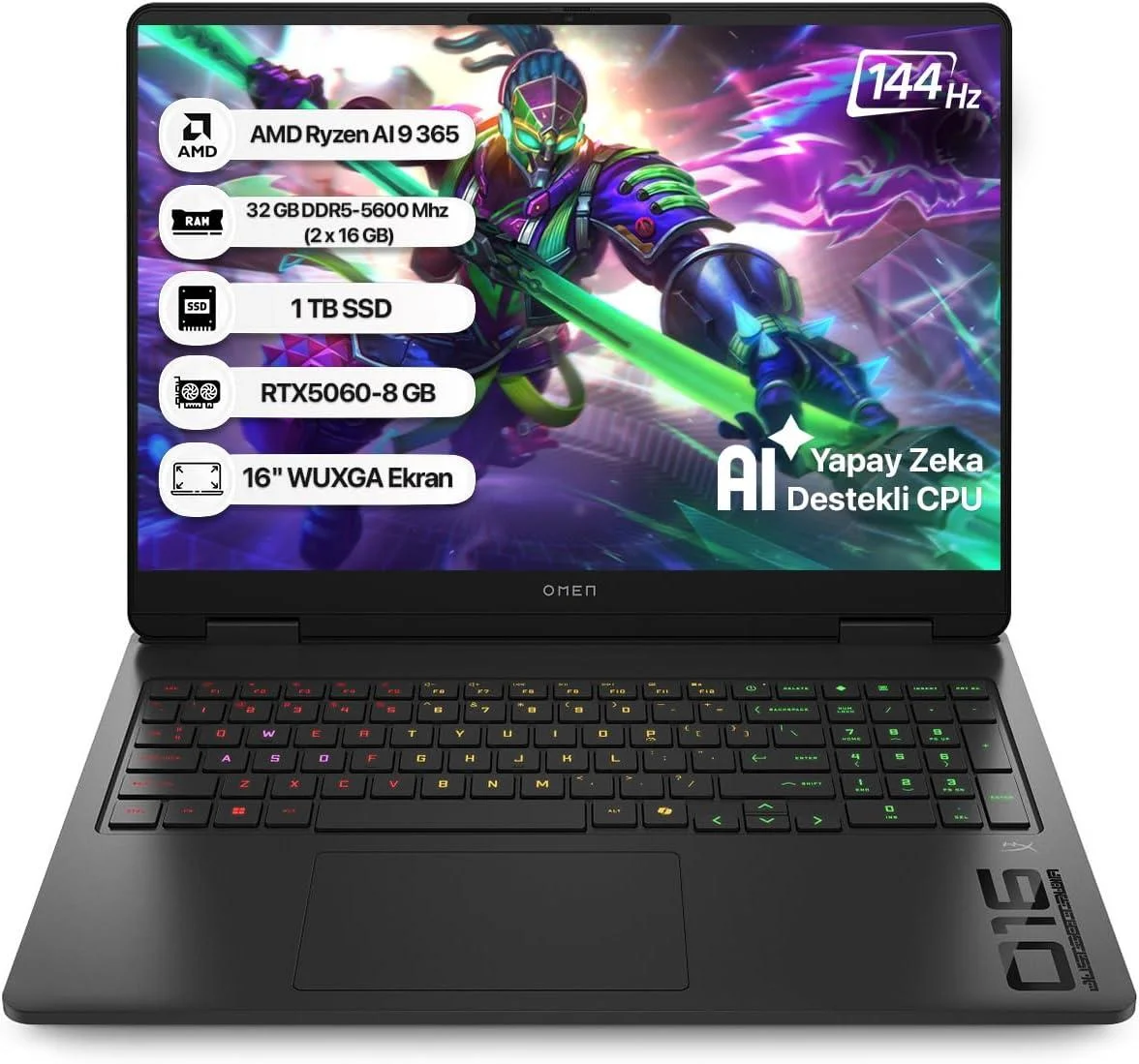 HP OMEN C12CPEA AMD RYZEN AI 9 365 32GB/1TB RTX5060-8GB EKRAN KARTI OYUNCU LAPTOP