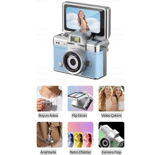 ABBRUCH MİNİ FLİP DİGİTAL CAMERA SİYAH LK-027 4