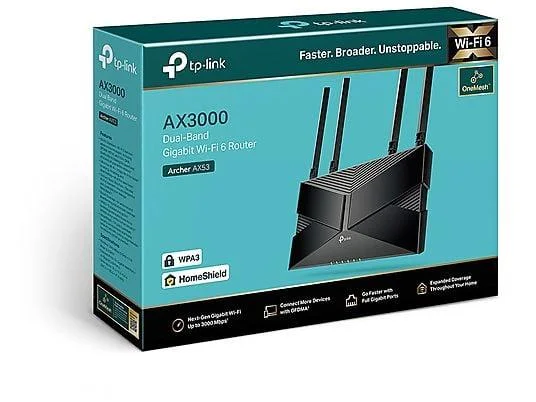TP-LİNK ARCHER AX53 DUAL BAND GİGABİT Wİ-Fİ 6 ROUTER AX3000 3