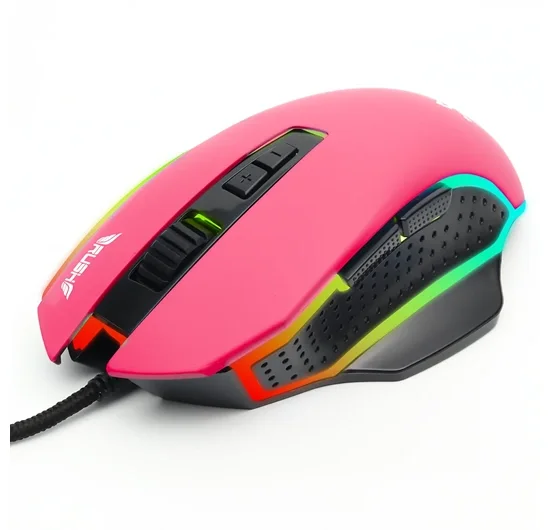 RUSH RM16 GLORİA RGB 2400 DPI MAKRO OYUNCU MOUSE KIRMIZI
