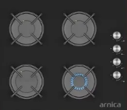 ARNİCA ARNC-60-BLK-HOB ANKASTRE SİYAH CAM OCAK 2