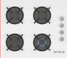 ARNİCA ARNC-60-WHT-HOB ANKASTRE BEYAZ CAM OCAK