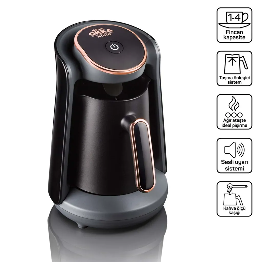 ARZUM OKKA MİNİO KAHVE MAKİNESİ SİYAH-BAKIR 2