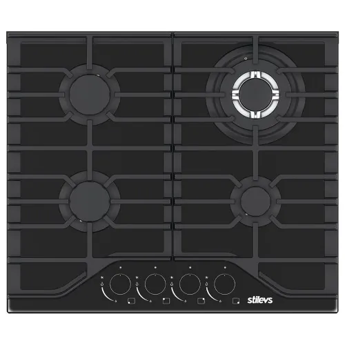 STİLEVS ST-AO-6041BG DÖKÜM SİYAH KRİSTAL CAM OCAK 3
