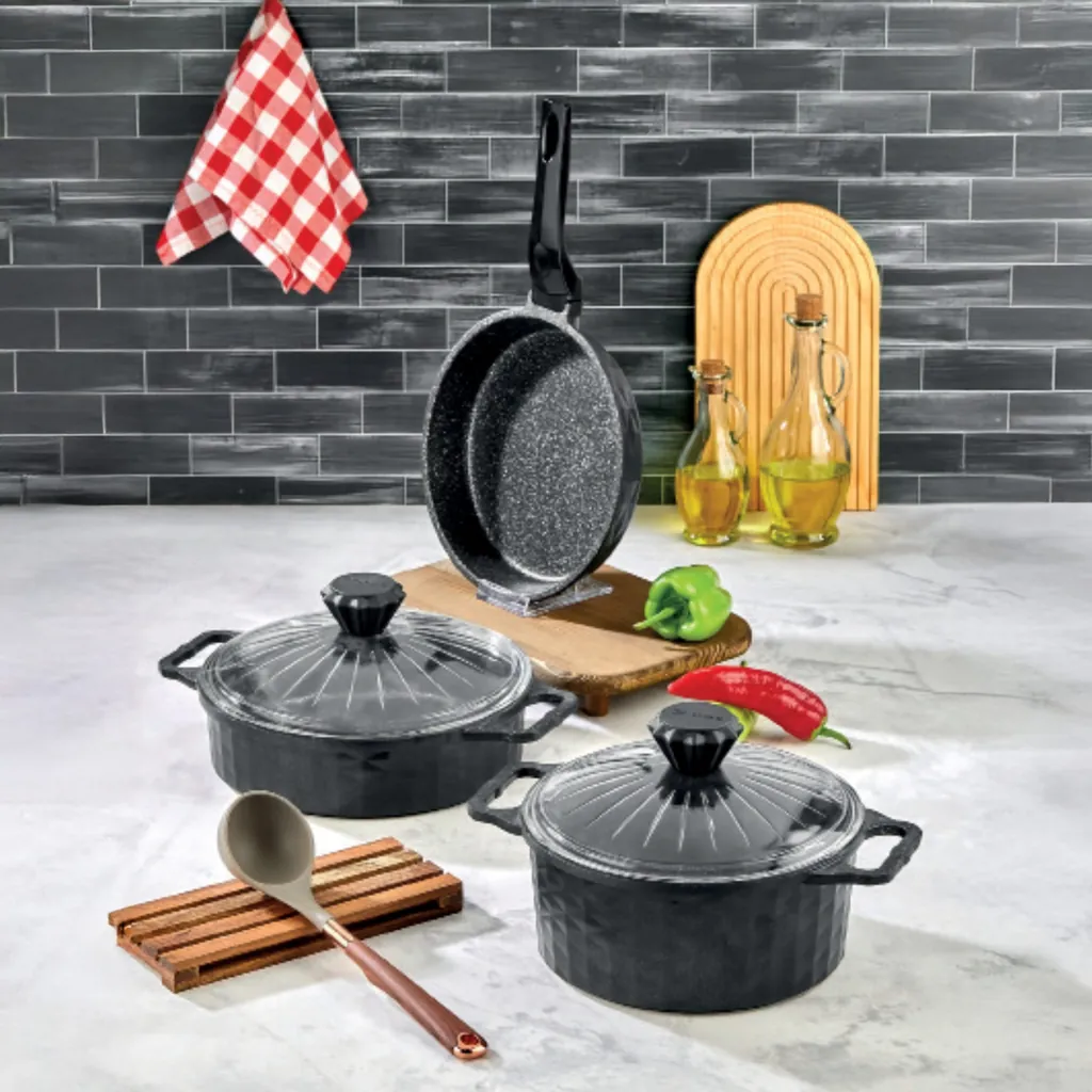 POLOCHEF CRYSTAL GRANİT DÖKÜM TENCERE SETİ 5 PARÇA CTS-105 2