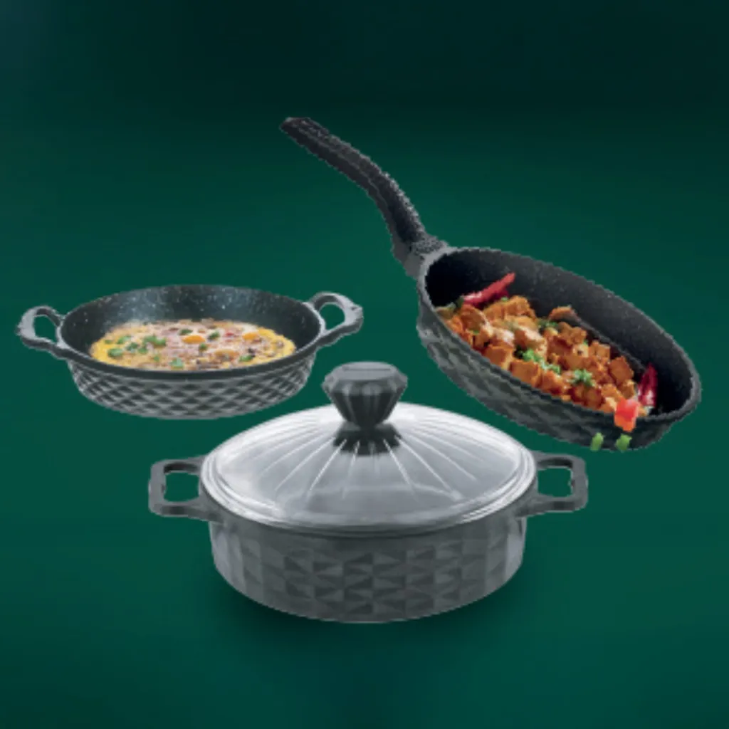 POLOCHEF CRYSTAL GRANİT DÖKÜM TENCER 26CMTAVA24 CM SAHAN20 CM SET CTS-126 2