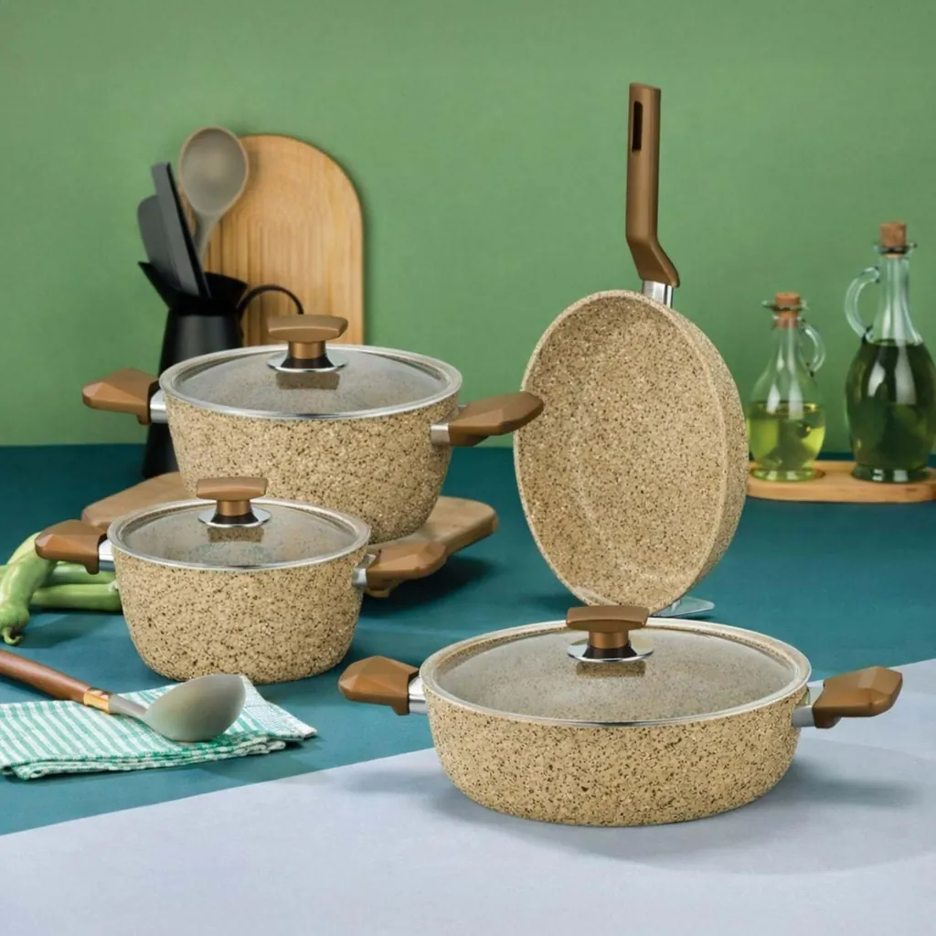 POLOCHEF RIVER GRANİT TENCERE SETİ KUM BEJİ RTE-101 2