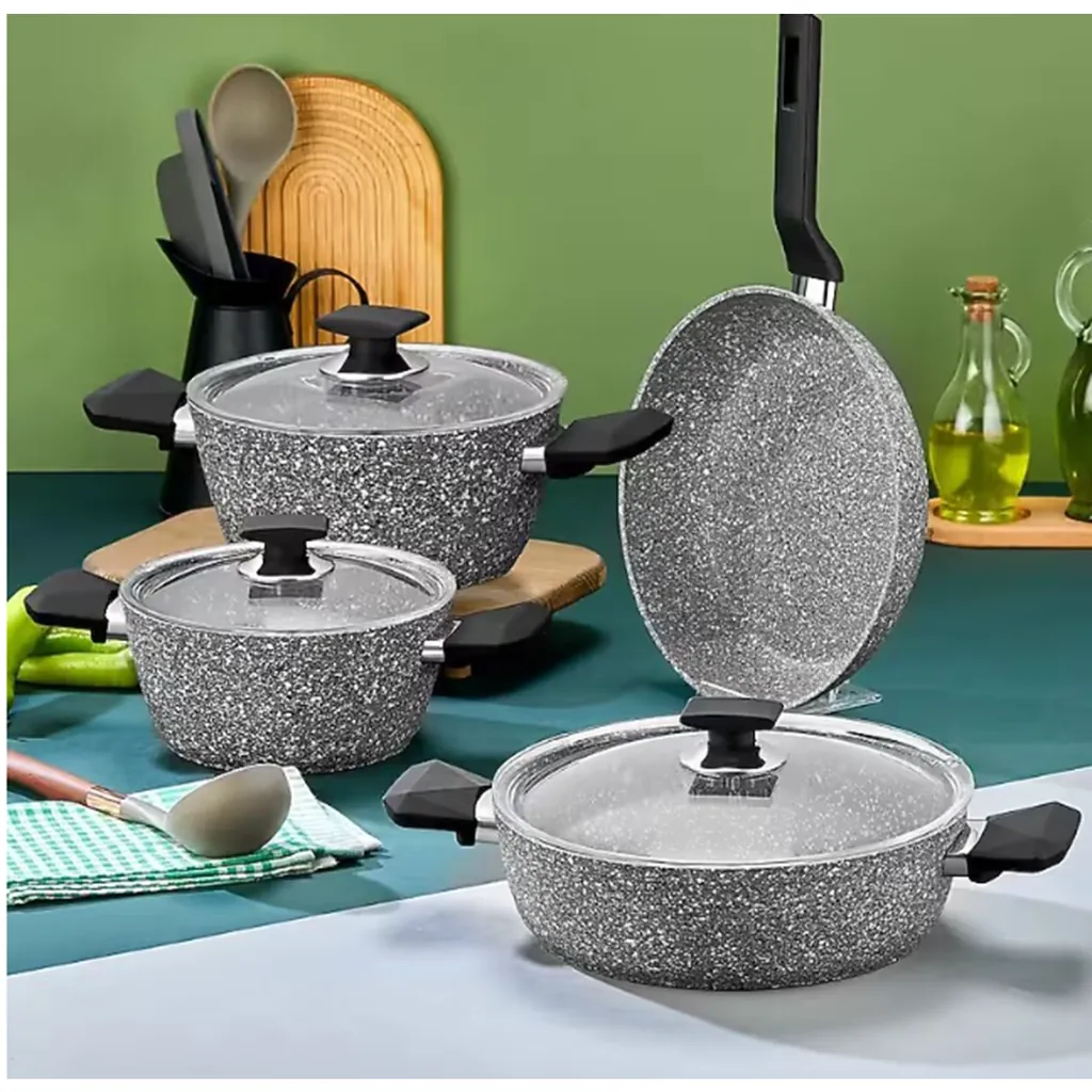 POLOCHEF RIVER GRANİT TENCERE SETİ GRİ RTS-100 2