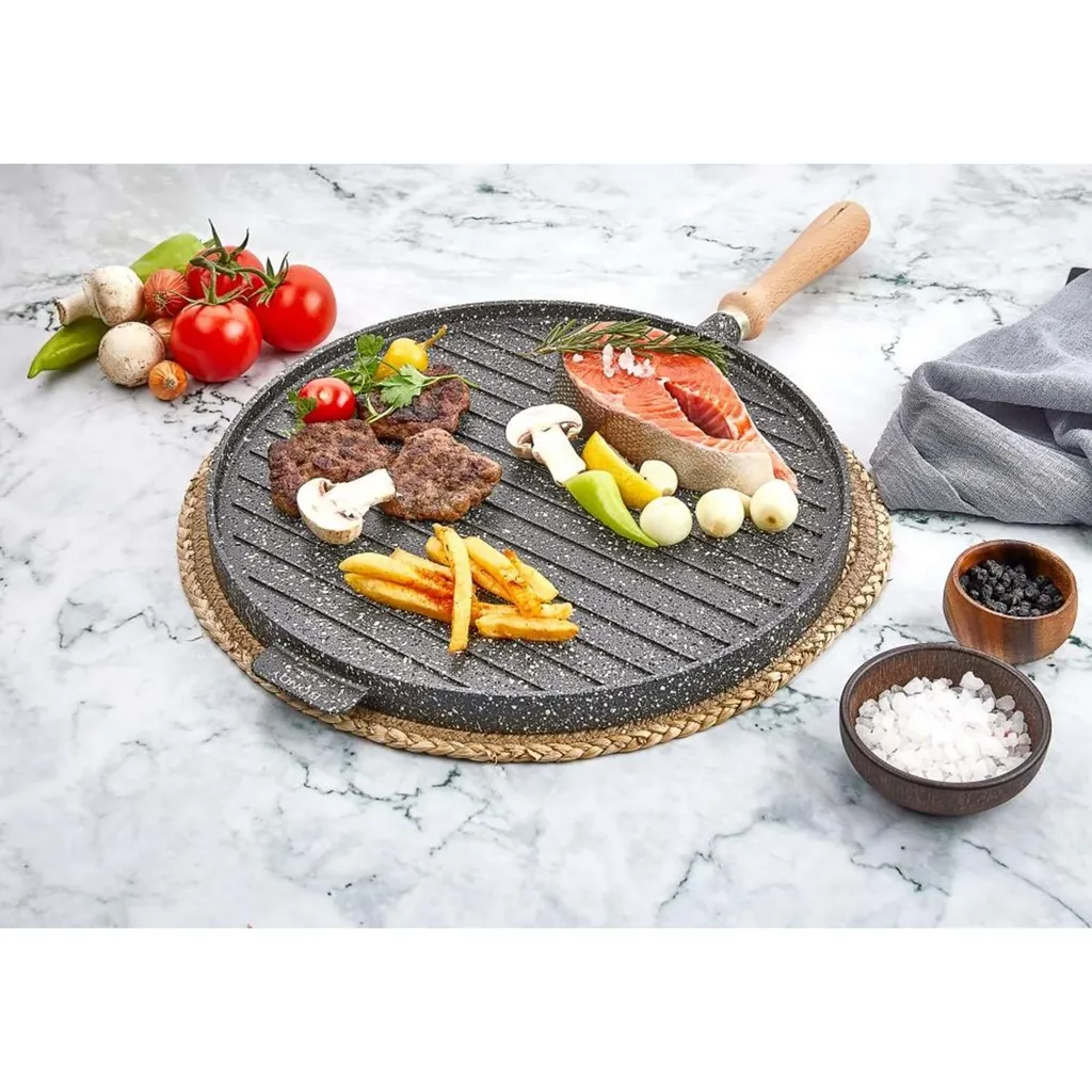 POLOCHEF EBRULİ GRANİT DÖKÜM IZGARA TAVA EDT-136 2