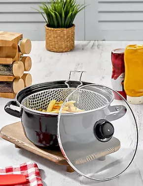 POLOCHEF BLACK EMAYE KIZARTMA TENCERESİ 24CM BKT-126