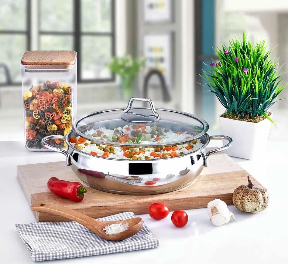 POLOCHEF PROLİNE ÇELİK BASIK GÜVEÇ TENCERE 24CM PRB-124 2