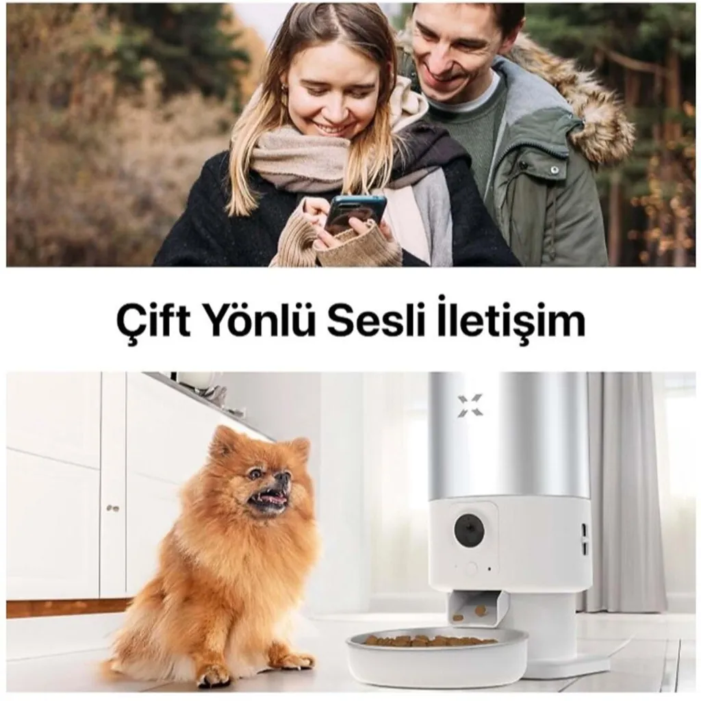 XENON SMART AKILLI ÇELİK MAMA KABI Wİ-Fİ UZAKTAN SESLİ VE KAMERA KONTROLLÜ X8605 2