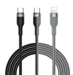 WİWU CONCİSE 100W 2 İN 1 PD DATA VE ŞARJ KABLOSU 1.2M TYPE-C&TYPE-C + LİGHTNİNG C029 2