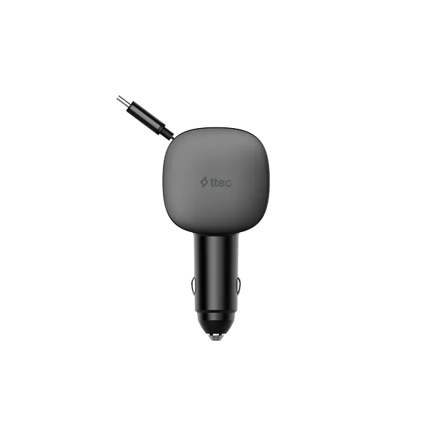 TTEC SMARTCHARGER TRİO PD 60W ARAÇ HIZLI ŞARJ ALETİ USB-C+USB-A + DAHİLİ PD 30W 70CM USB-C ŞARJ KABLOSU 2CKP07S 2