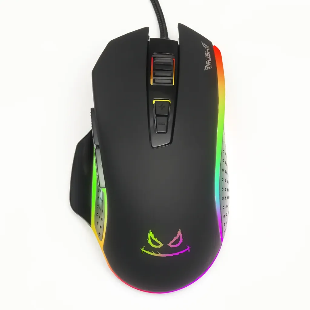 RUSH RM16 GLORİA RGB 2400 DPI MAKRO OYUNCU MOUSE GRİ 2