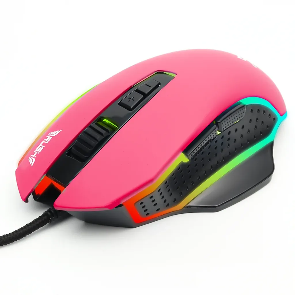 RUSH RM16 GLORİA RGB 2400 DPI MAKRO OYUNCU MOUSE KIRMIZI 2