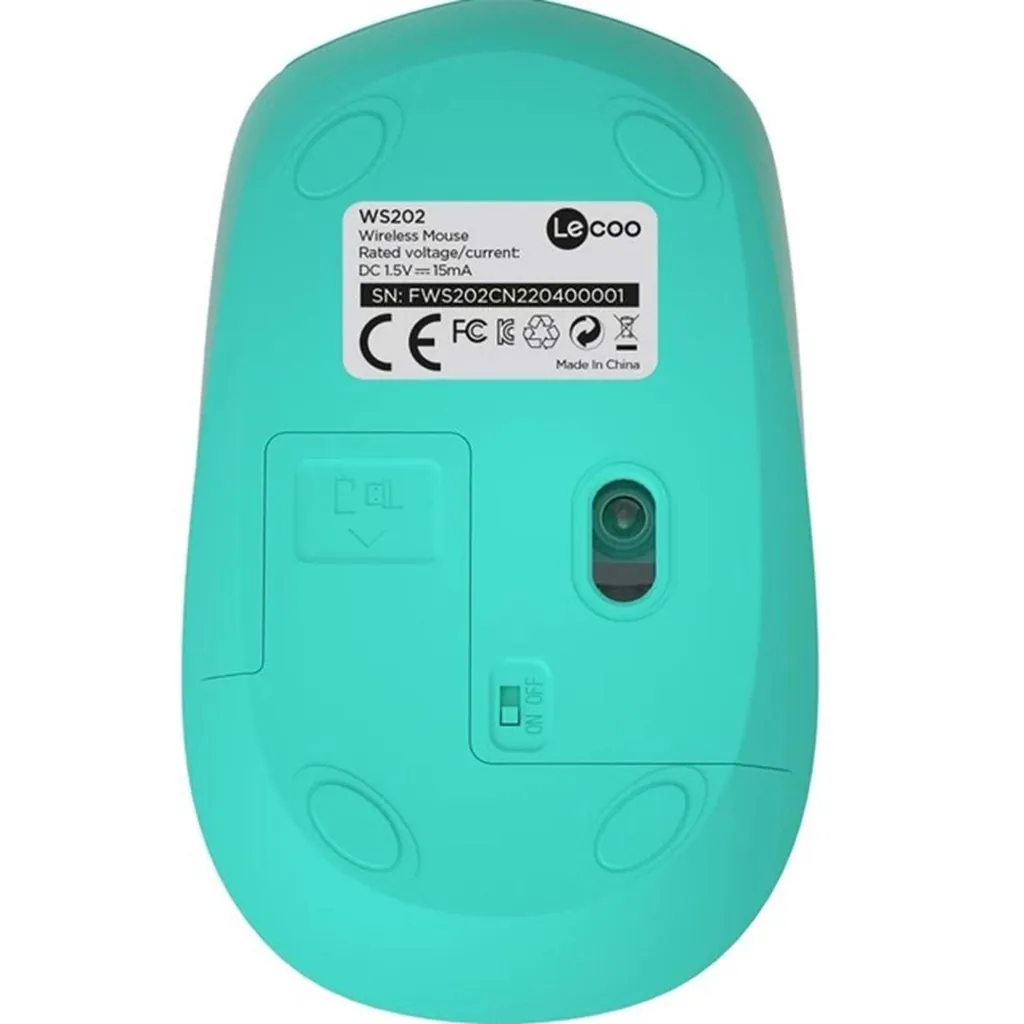LECOO WS202 WİRELESS MOUSE TURKUAZ 2