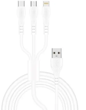 SUNİX SC-63 3 İN 1 USB DATA CABLE MİCRO & TYPE-C + LİGHTNİNG 2